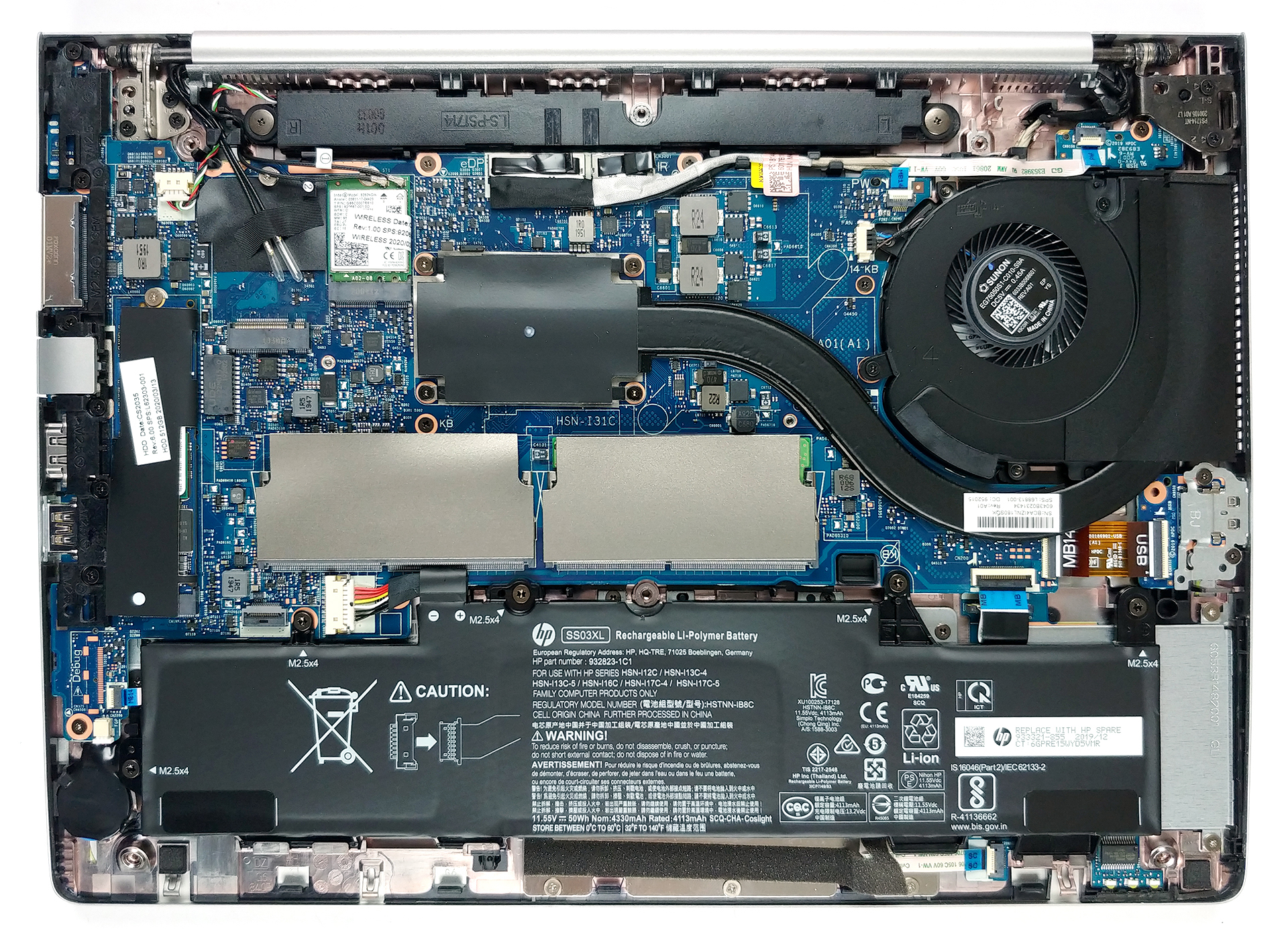 Internal Photo of HP EliteBook 840 846 745 G5 G6 ZBook 14u G5 14u G6 backlit German DE keyboard (HP EliteBook 745 G6)
